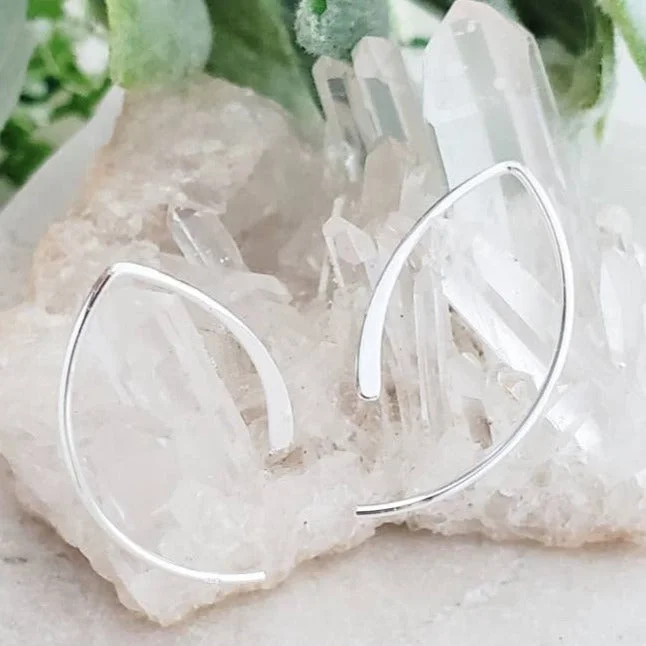 opal gemstone halo ring Silver Open Wishbone Earrings