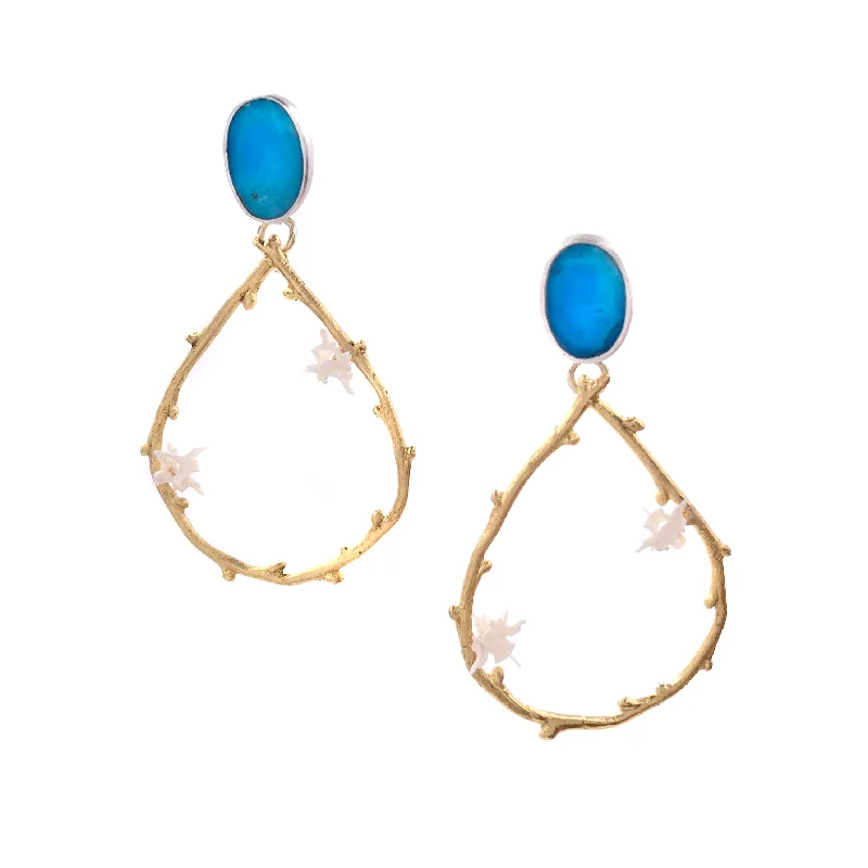 silver hoop earrings small Sleeping Beauty Tetra Earrings