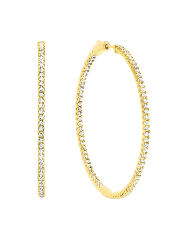 petite diamond promise ring Small Pave Hoop Earrings in Gold