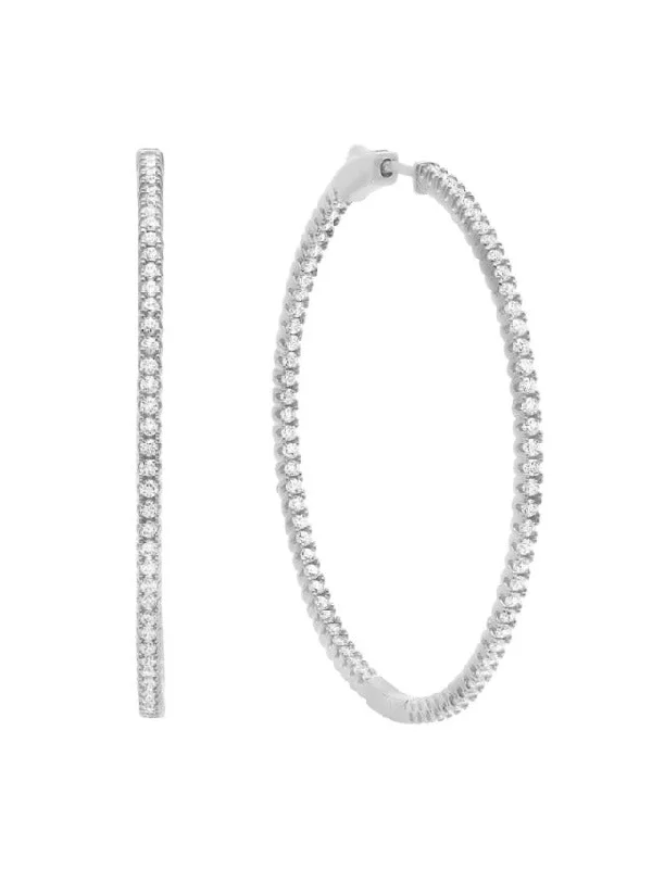 gold-plated snake chain bracelet Small Pave Hoop Earrings in Platinum