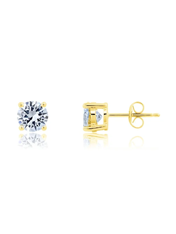 titanium black matte ring 1ct Brilliant Stud Earrings in Gold