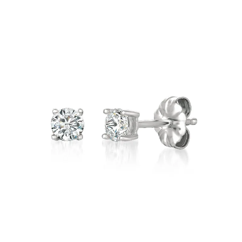 personalized coordinates ring custom Small .5ct Brilliant Stud Earrings in Platinum