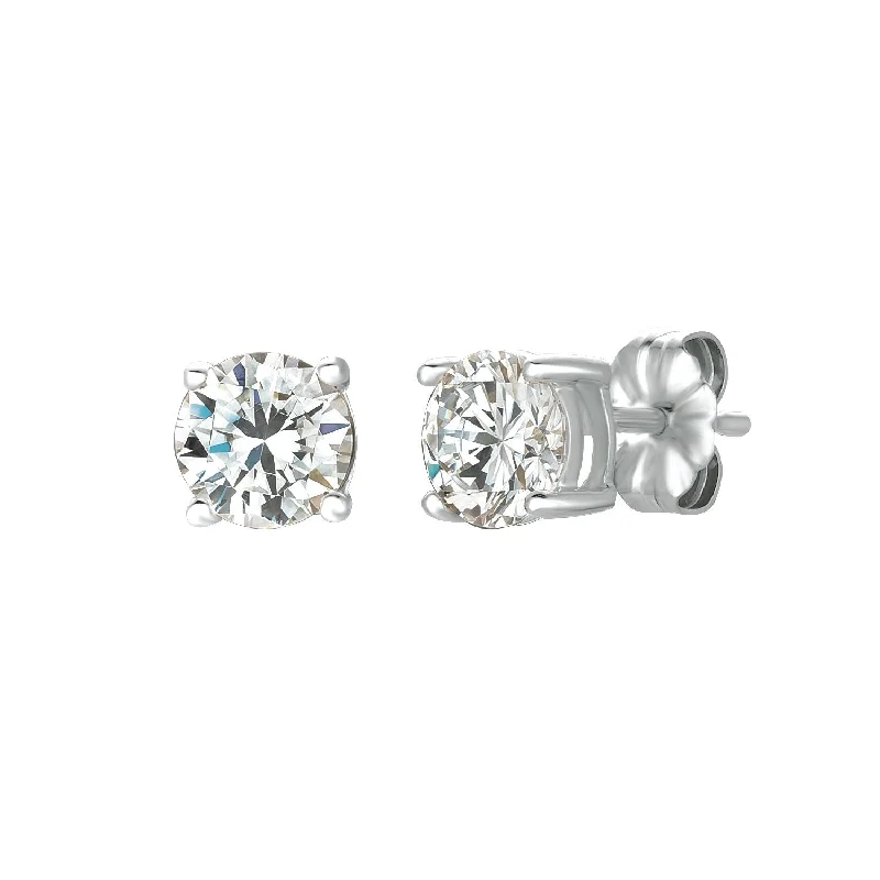 silver anklet with charms Extra Small .75ct Brilliant Stud Earrings in Platinum