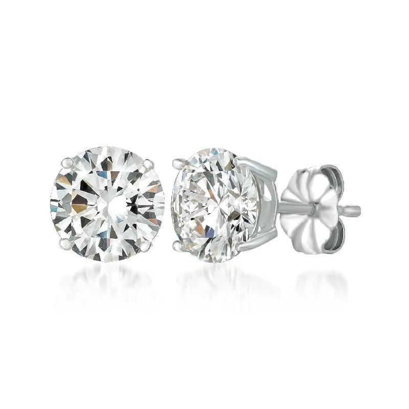 round cut diamond engagement ring Medium 2ct Brilliant Stud Earrings in Platinum