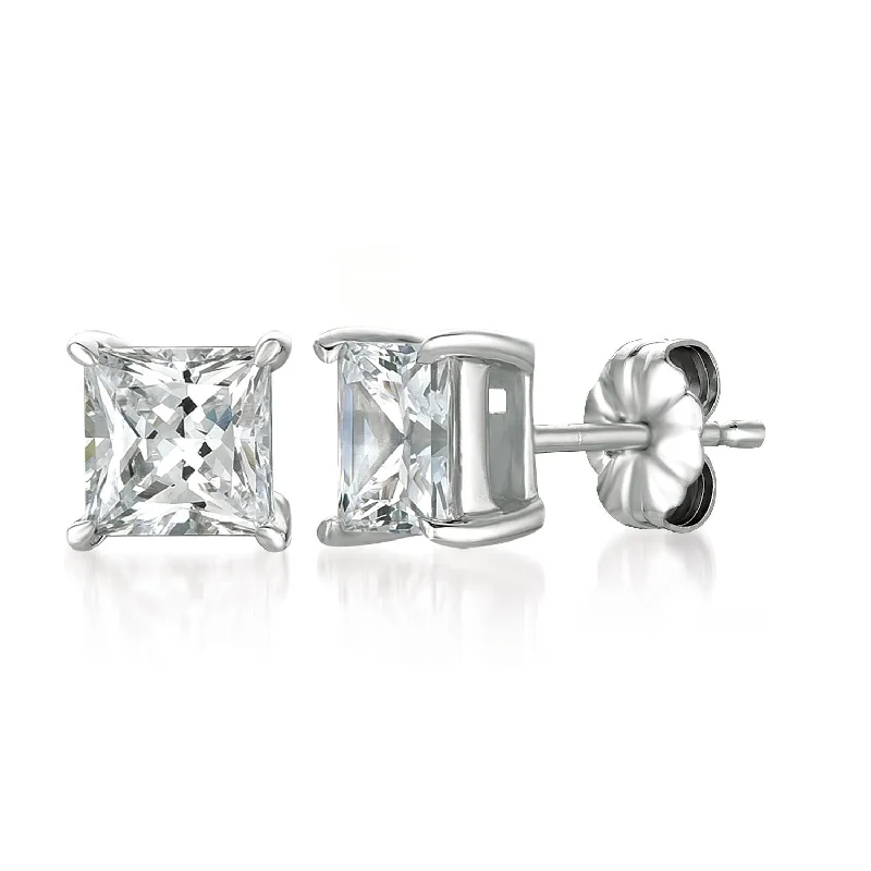 dainty opal nose ring Solitaire Princess Stud Earrings Finished in Pure Platinum - 3.0 Cttw dainty opal nose ring Solitaire Princess Stud Earrings Finished in Pure Platinum - 3.0 Cttw