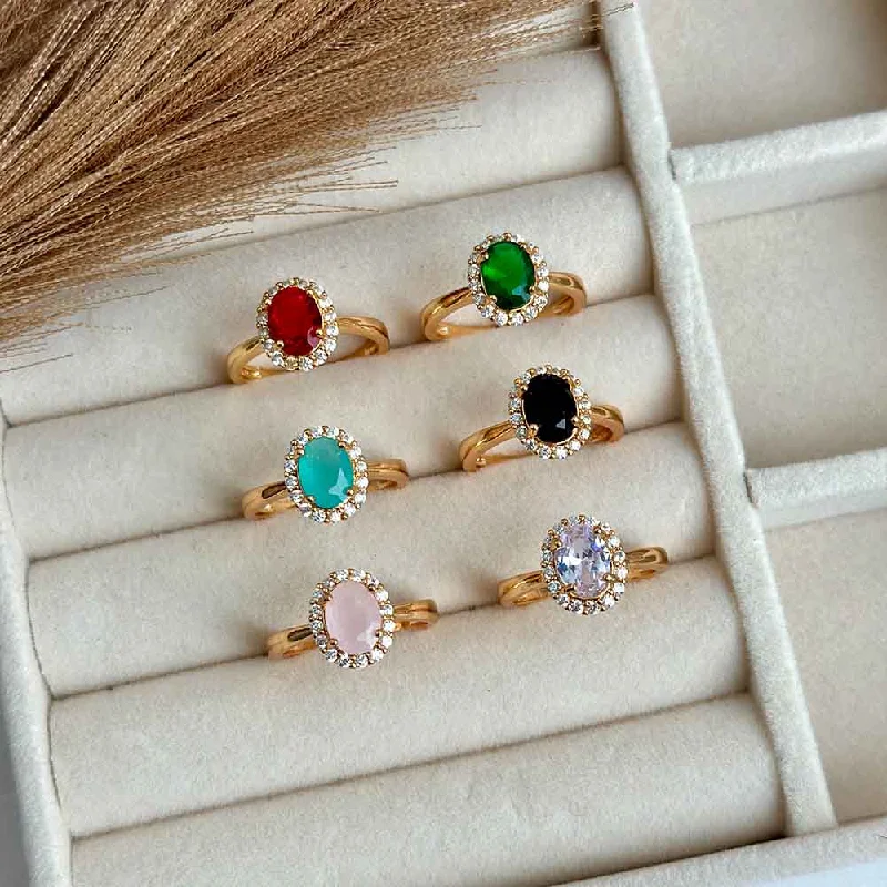 dainty gemstone drop earrings Sparkle Ring (Adjustable)