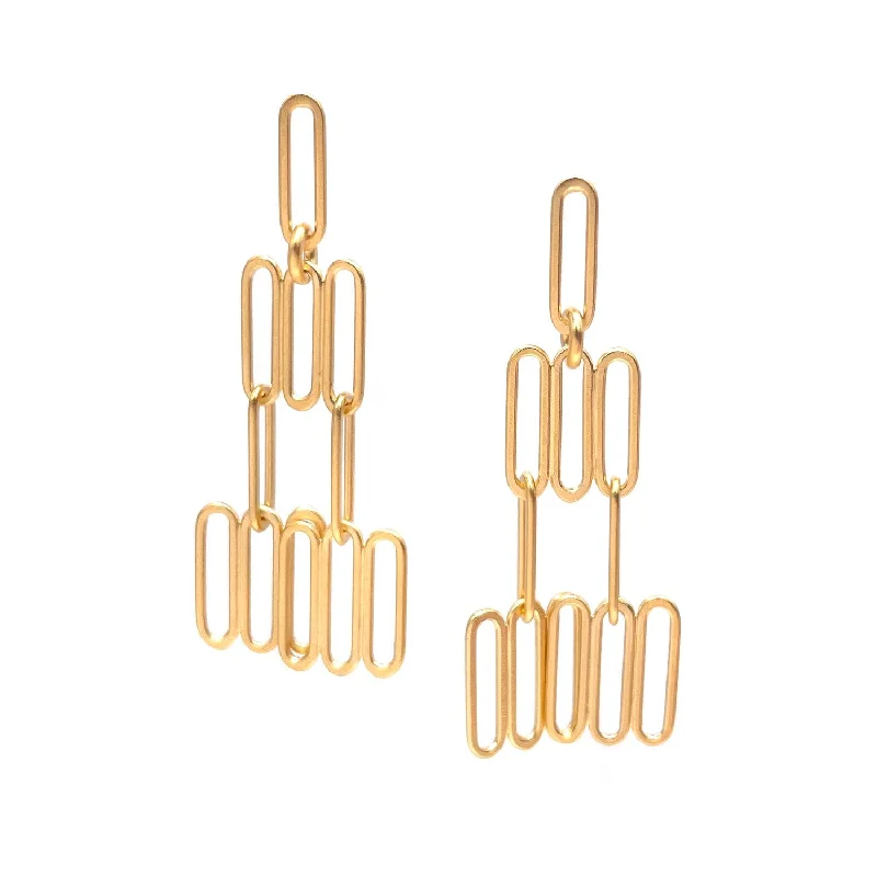 thin gold wedding band women Tiered Stack Earrings