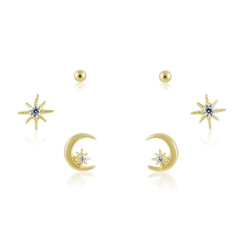 classic diamond solitaire earrings Stardust Earring Set