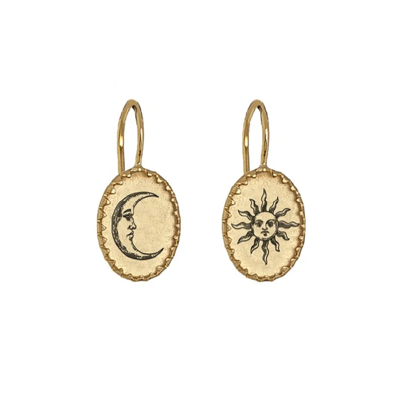 vintage rose gold cameo pendant Sun and Moon Victoria Earhangers