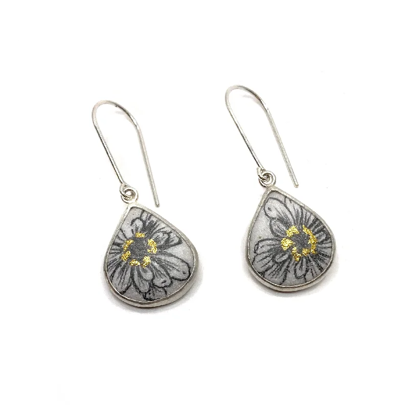 custom nameplate bracelet silver Teardrop Zinnia Earrings