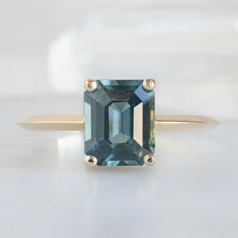 The Bryn Ring | 1.78ct Emerald Cut Sapphire in 14K Yellow Gold