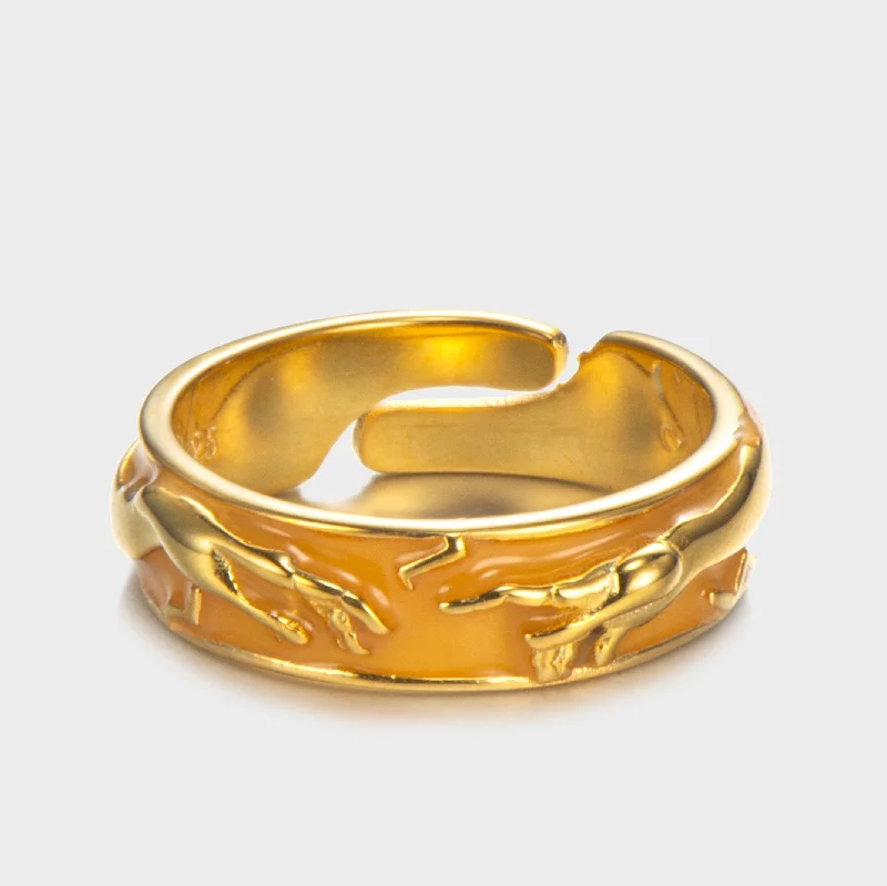 minimalist rose gold stacking rings The creation of Adam - Ring Gold