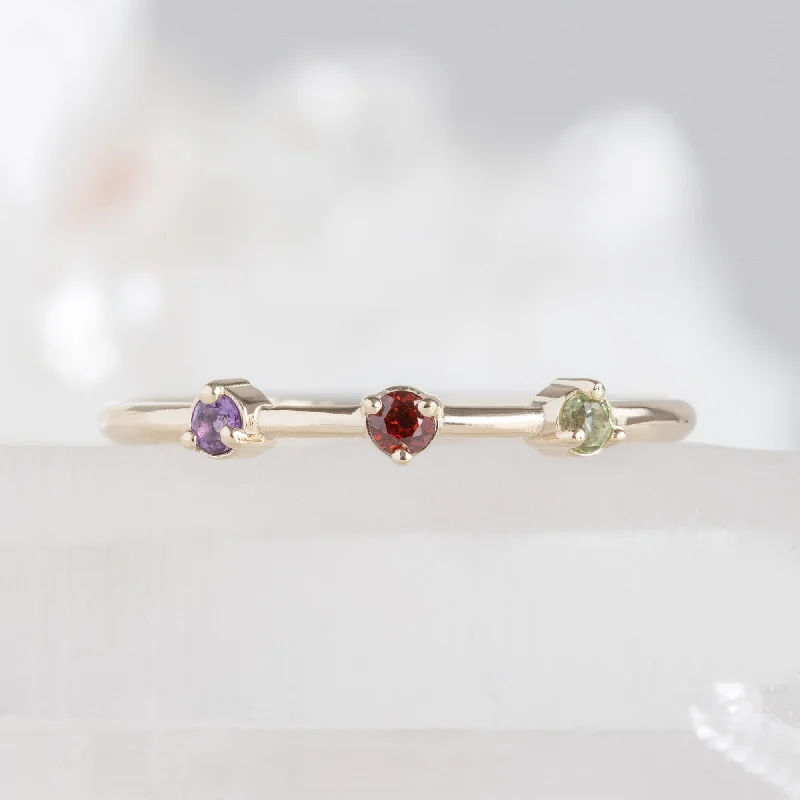 thin gold wire earrings The Custom Multi-Birthstone Ring | 3 Stones