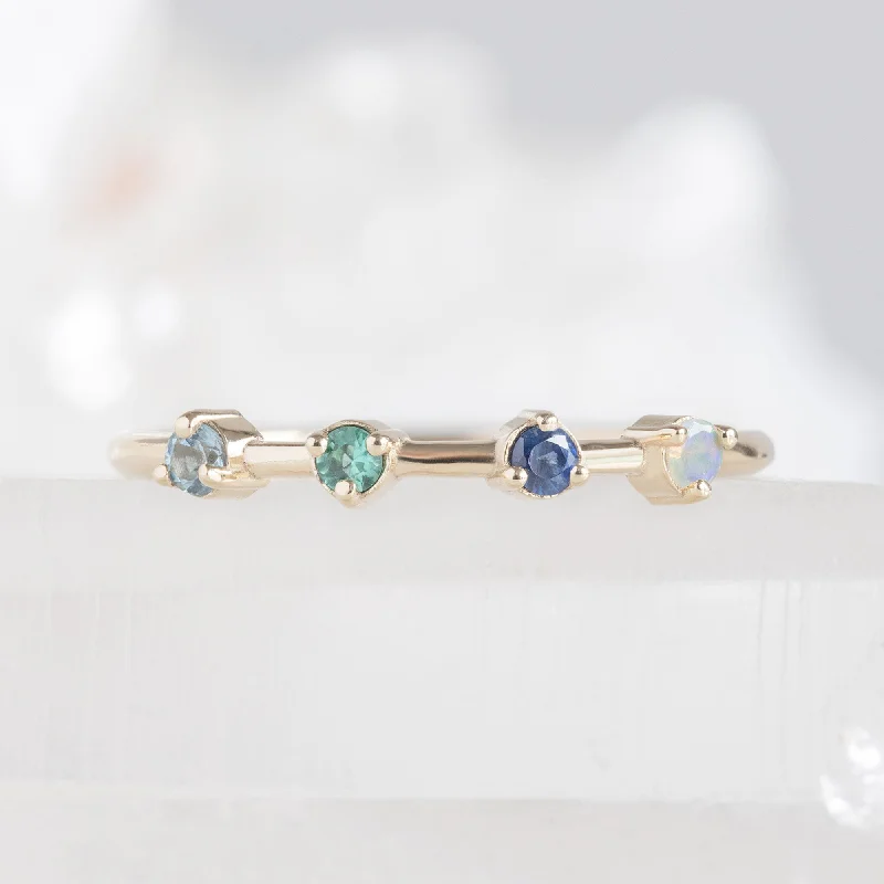 men’s silver ring with onyx The Custom Multi-Birthstone Ring | 4 Stones
