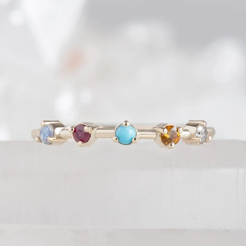 personalized couple rings The Custom Multi-Birthstone Ring | 5 Stones
