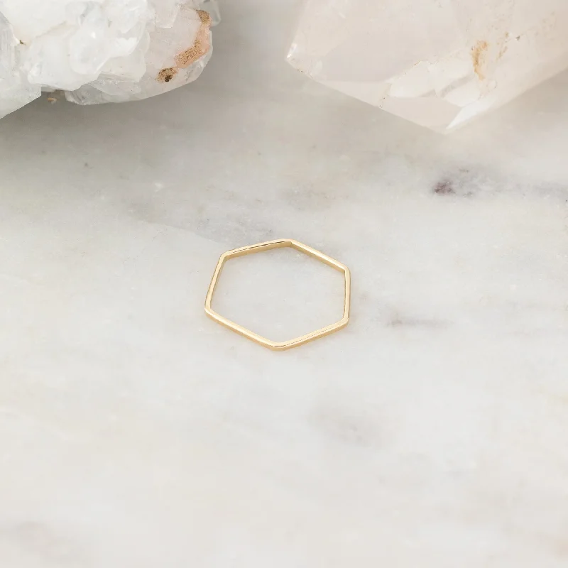 celestial zodiac sign necklace The Hex Stacking Ring | Gold Filled