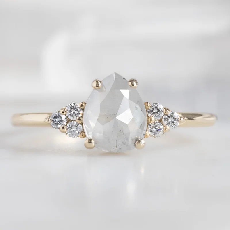 The Ivy Ring | 0.92ct Rose Cut Icy White Diamond in 14K Yellow Gold