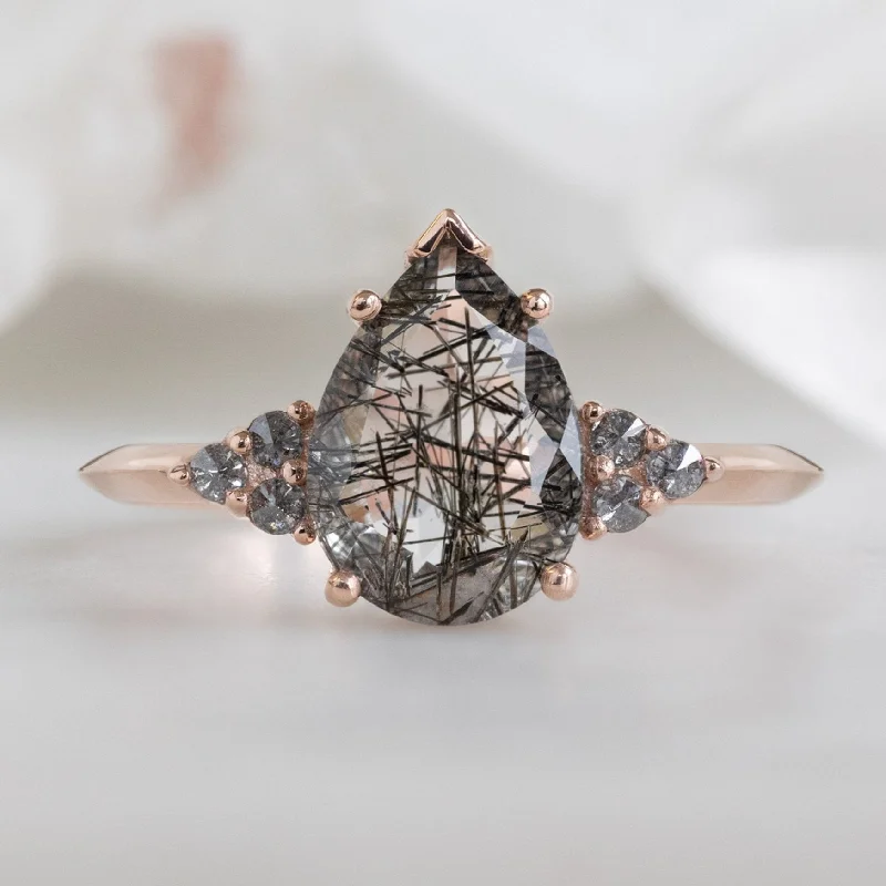 The Ivy Ring | 1.44ct Pear Cut Tourmaline in Quartz in 14K Rose Gold