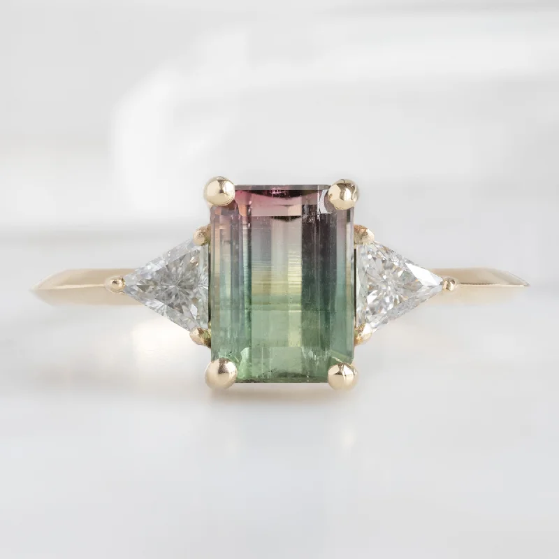 celestial sun and moon pendant The Jade Ring | 1.11ct Emerald Cut Watermelon Tourmaline in 14K Yellow Gold celestial sun and moon pendant The Jade Ring | 1.11ct Emerald Cut Watermelon Tourmaline in 14K Yellow Gold