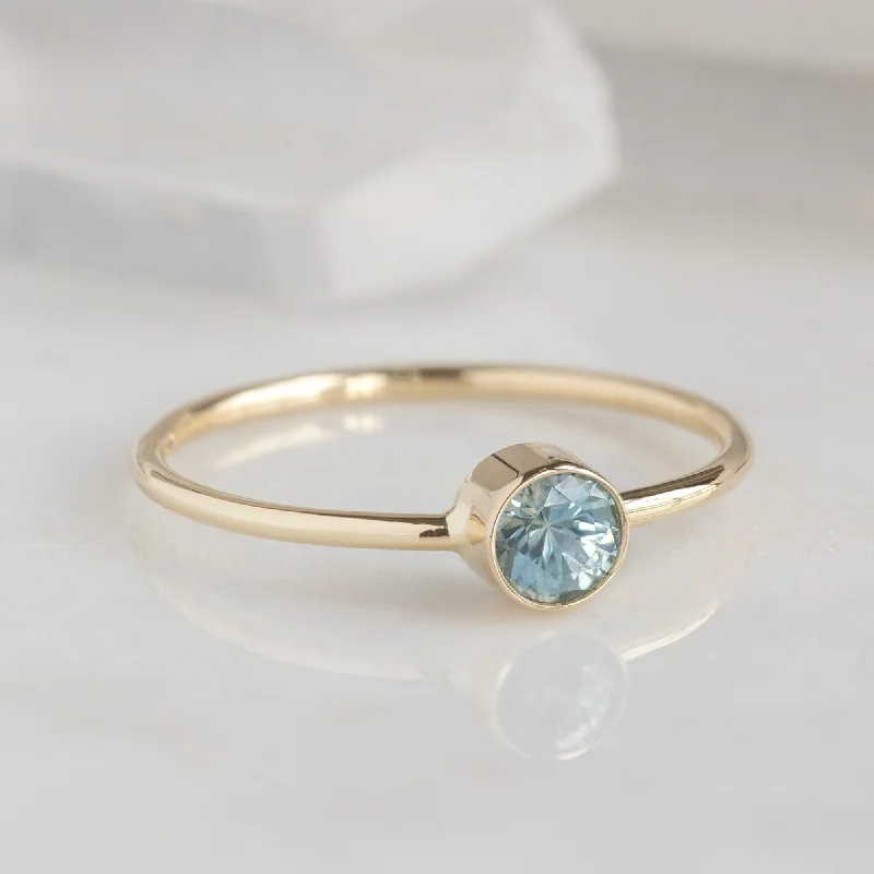 handcrafted silver cross pendant The Montana Sapphire Stacking Ring | 14K Yellow Gold handcrafted silver cross pendant The Montana Sapphire Stacking Ring | 14K Yellow Gold