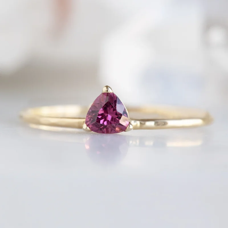 handcrafted filigree ring silver The Pink Garnet Crown Ring | 14K Yellow Gold