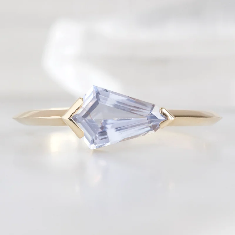 The Sage Ring | 0.97ct Geometric Periwinkle Sapphire in 14K Yellow Gold