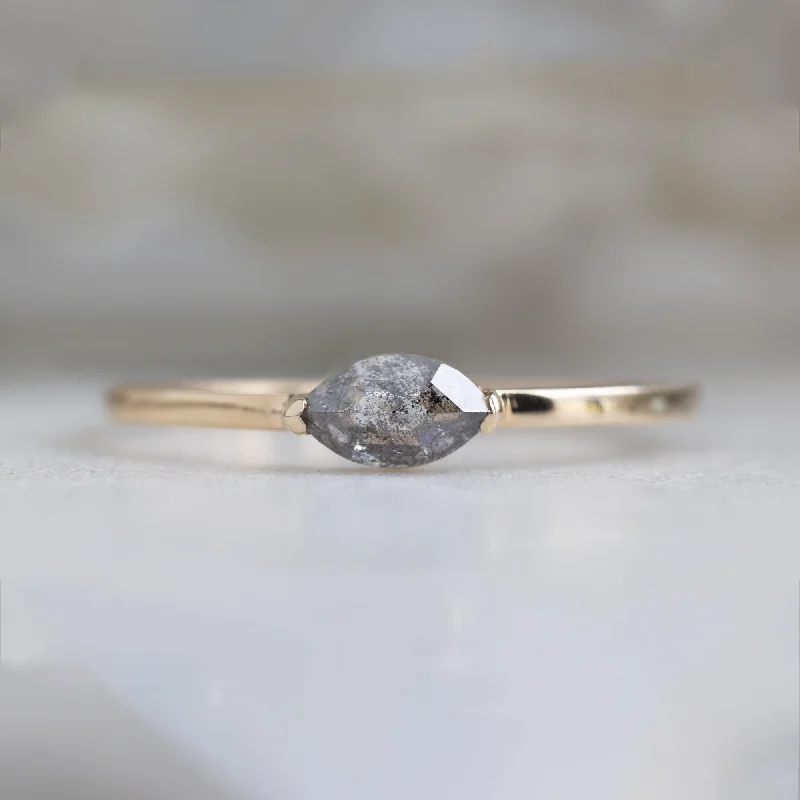 large vintage statement necklace The Salt and Pepper Diamond Eye Ring | 14K Yellow Gold
