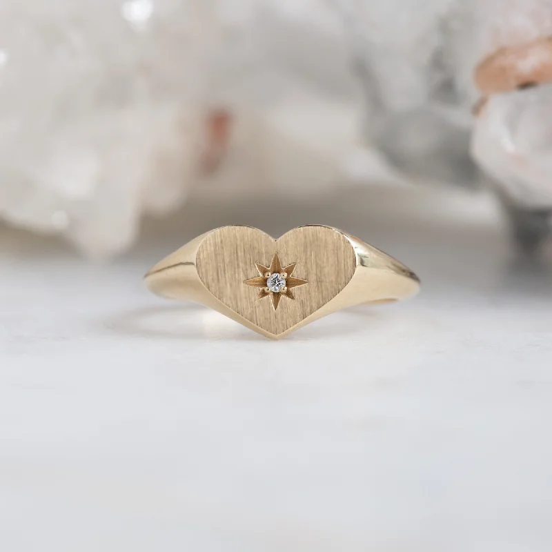 men’s tungsten wedding ring The Sweetheart White Diamond Signet Ring | 14K Yellow Gold men’s tungsten wedding ring The Sweetheart White Diamond Signet Ring | 14K Yellow Gold
