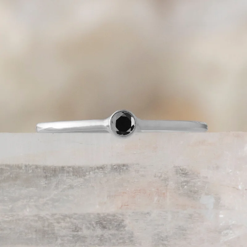 sapphire engagement ring halo The Teensy Custom Black Diamond Stacking Ring | 14K White Gold sapphire engagement ring halo The Teensy Custom Black Diamond Stacking Ring | 14K White Gold