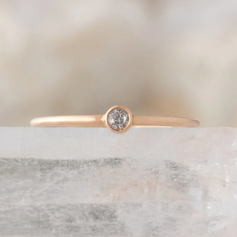silver infinity symbol bracelet The Teensy Custom Salt and Pepper Diamond Stacking Ring | 14K Rose Gold