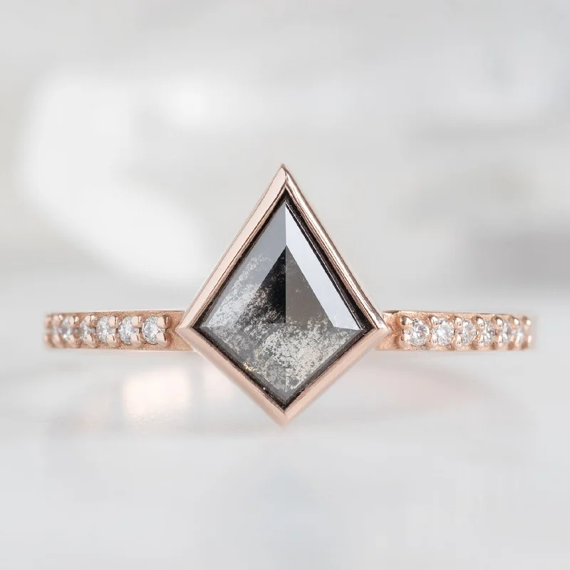 The Willow Ring | 0.92ct Kite Black Diamond in 14K Rose Gold