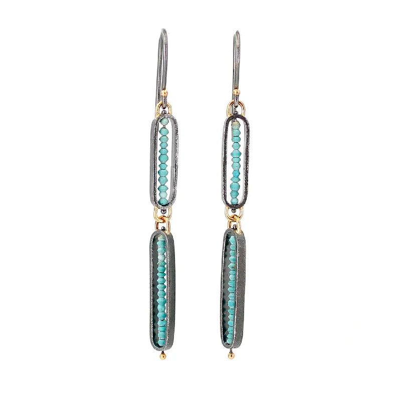 dainty heart charm necklace Turquoise Beaded Earrings
