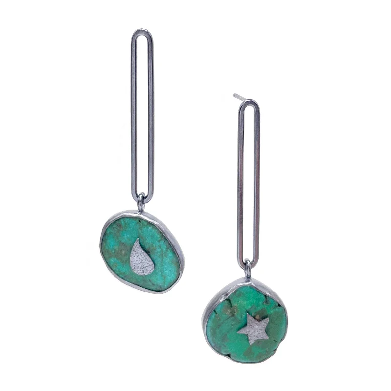 tiny gold huggie hoops Turquoise Icon Earrings