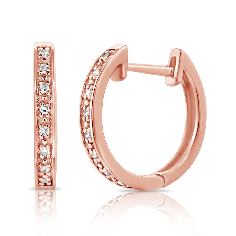 minimalist black diamond studs Unique Huggie Earrings with Diamonds