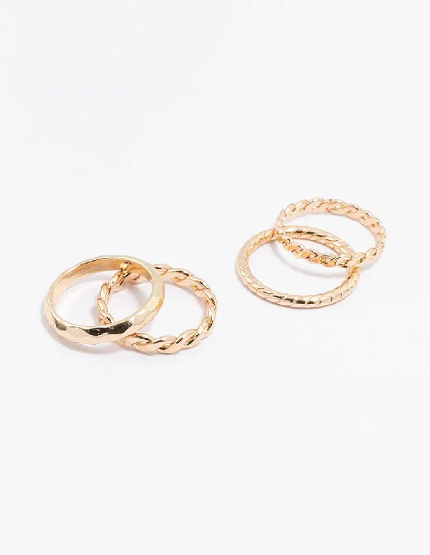 Gold Croissant Ring 5-Pack