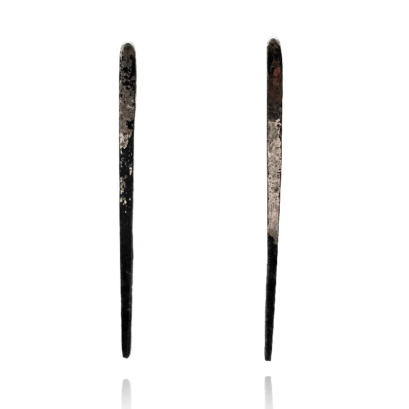handcrafted gemstone ring women White Gold Nail Earrings