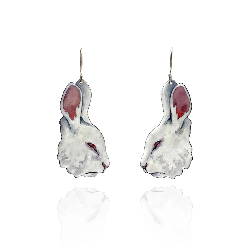 modern baguette diamond ring White Rabbit Earrings