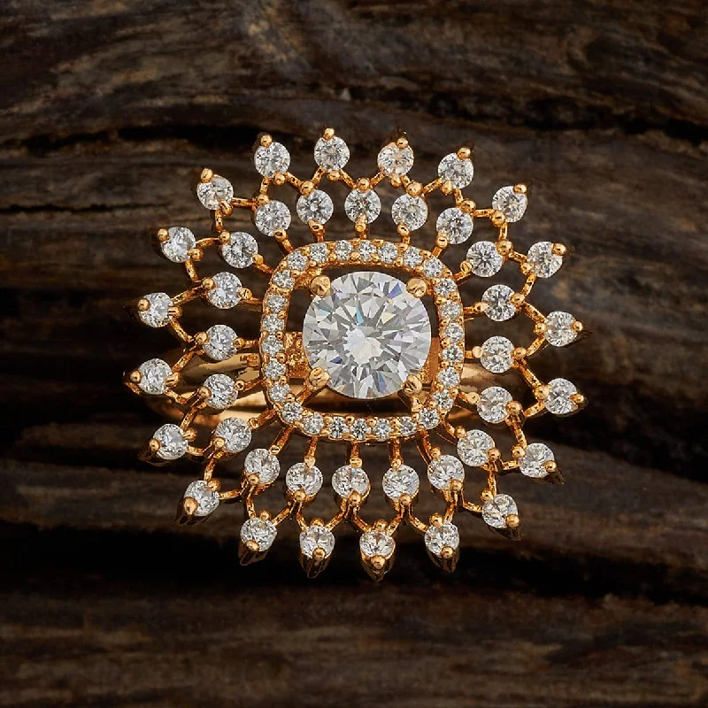 vintage-style floral brooch Zircon Finger Ring 173099