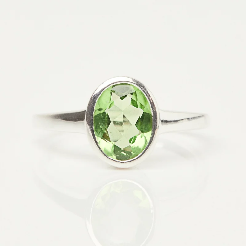 handcrafted opal inlay ring Zoe Sugg Courage Intention Ring in Peridot