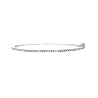 hand-stamped coordinates bracelet 0.50ct Diamond bangle 14kw