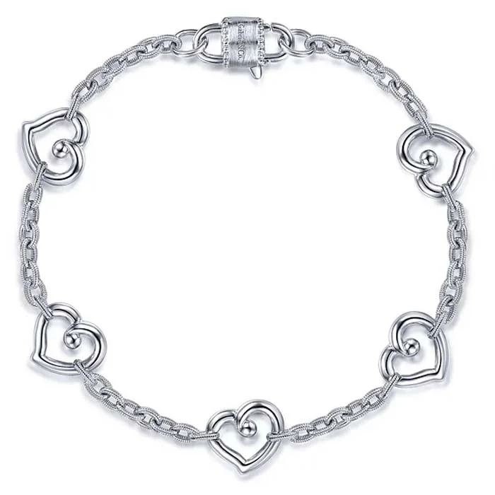 vintage-style garnet ring Gabriel & Co Heart Station Chain Bracelet in Sterling Silver vintage-style garnet ring Gabriel & Co Heart Station Chain Bracelet in Sterling Silver