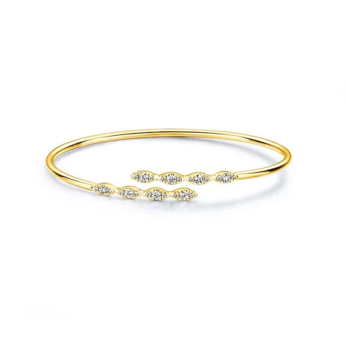 dainty sapphire gemstone bracelet Hearts On Fire .50-.58CTW Aerial Marquis Flexi Bangle in 18K Yellow Gold dainty sapphire gemstone bracelet Hearts On Fire .50-.58CTW Aerial Marquis Flexi Bangle in 18K Yellow Gold