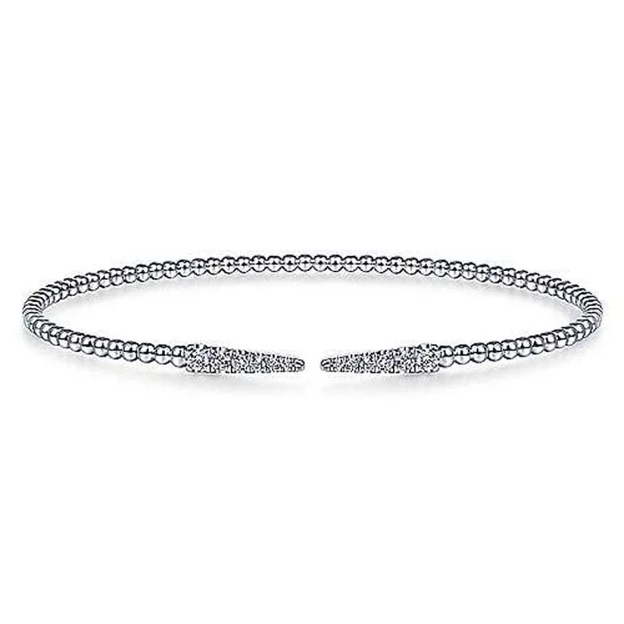 emerald-cut aquamarine necklace Gabriel & Co. .25-.29CTW Bujukan Split Cuff Bracelet with Diamond Pavé Spikes in 14K White Gold emerald-cut aquamarine necklace Gabriel & Co. .25-.29CTW Bujukan Split Cuff Bracelet with Diamond Pavé Spikes in 14K White Gold