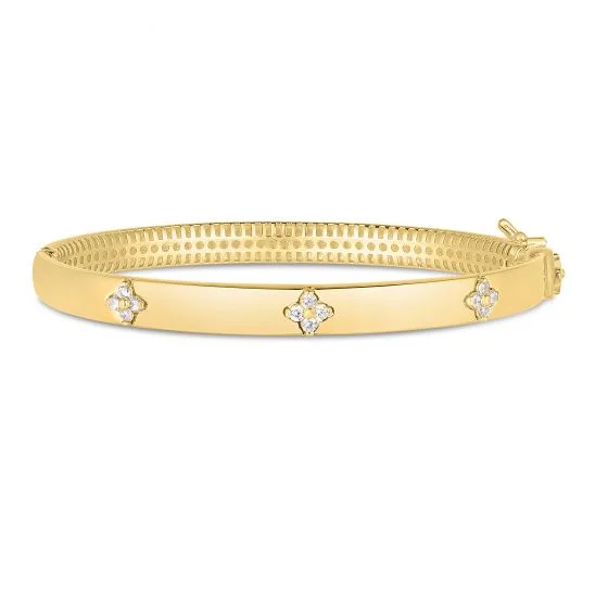 vintage art deco engagement ring 14K Trilogy Diamond Bangle