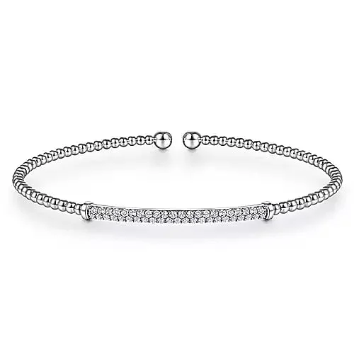 classic diamond solitaire necklace 14K White Gold Bujukan Diamond Bar Split Bangle classic diamond solitaire necklace 14K White Gold Bujukan Diamond Bar Split Bangle