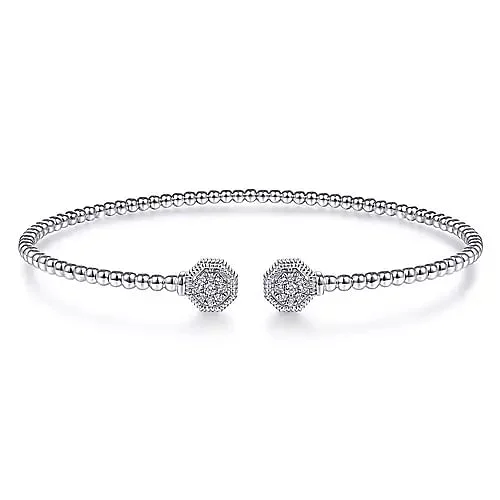 vintage filigree engagement ring 14K White Gold Bujukan Diamond Hexagon Split Bangle vintage filigree engagement ring 14K White Gold Bujukan Diamond Hexagon Split Bangle