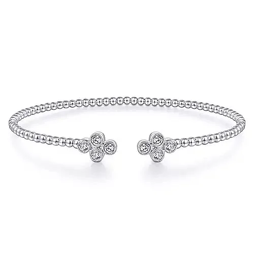 handmade gold nugget ring 14K White Gold Bujukan Diamonds Split Bangle