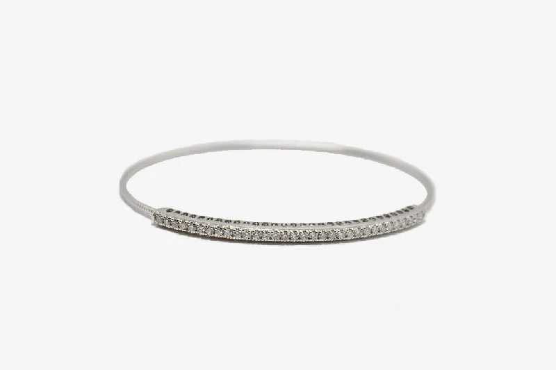 14k White Gold Expandable Diamond Bracelet