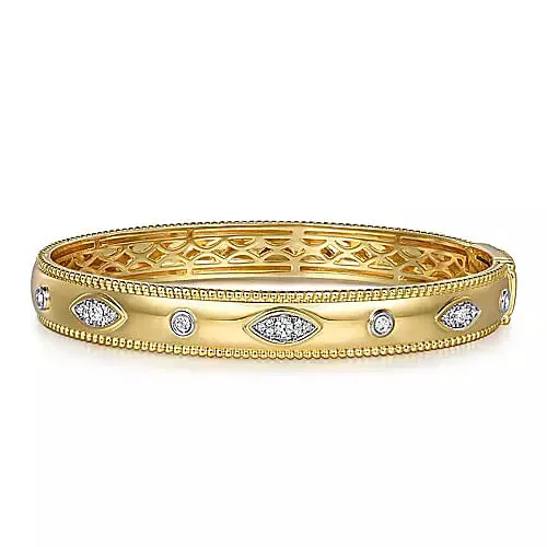real jade bangle bracelet 14K Yellow Gold Diamond Bujukan Bangle