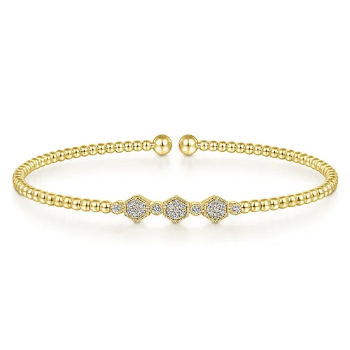 celestial moon and star necklace 14ky Bujukan Bead and Hexagon Cluster Diamond Bangle